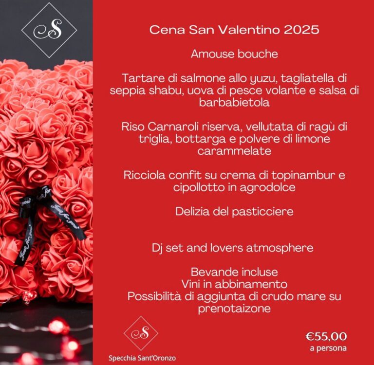 Cena di San Valentino a Polignano a mare