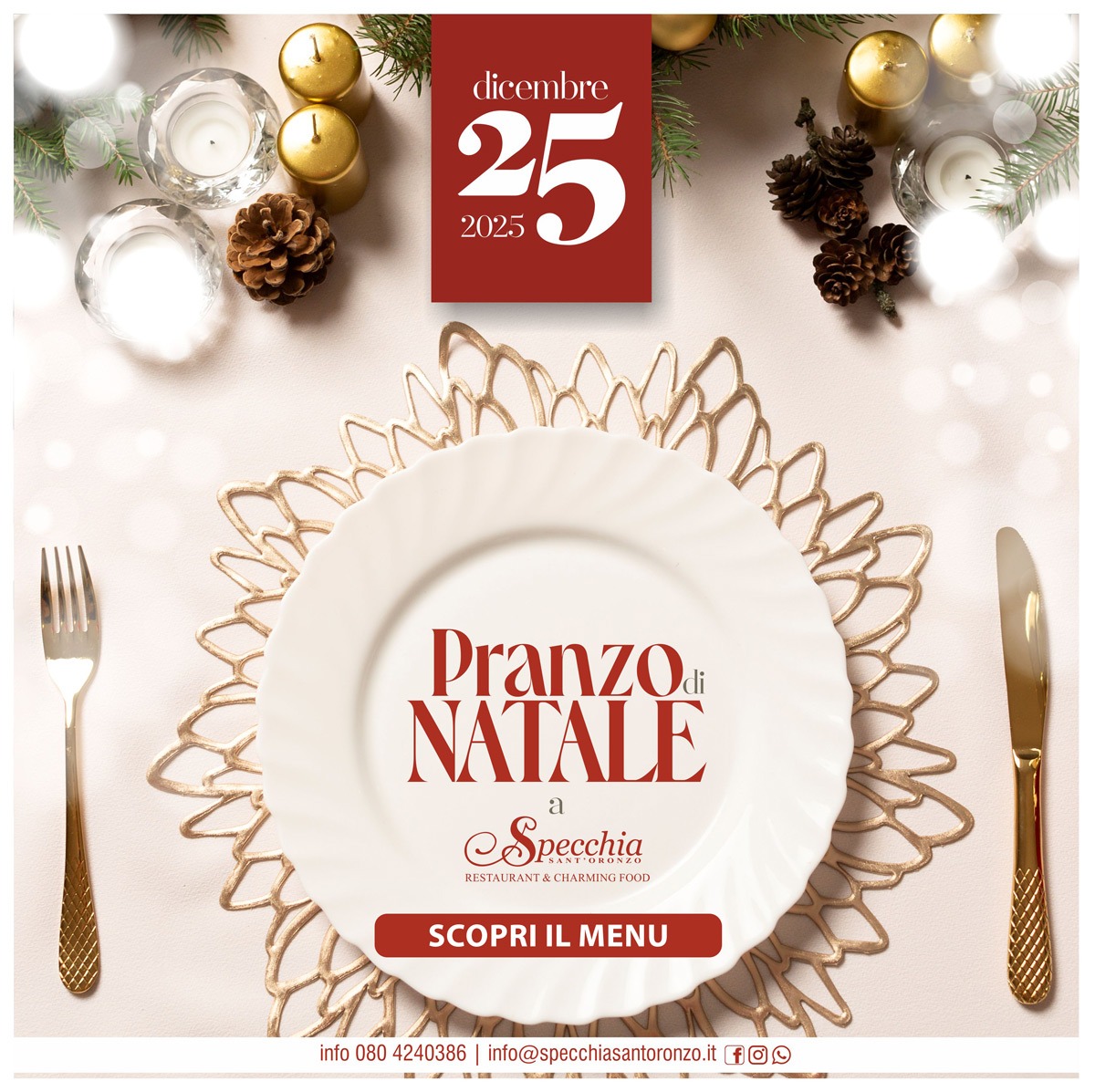 Menu Pranzo di Natale 2025 a Polignano a Mare