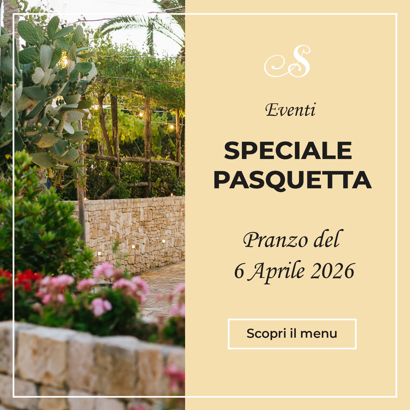 Menu del Pranzo di Pasquetta 2026 a Polignano a Mare