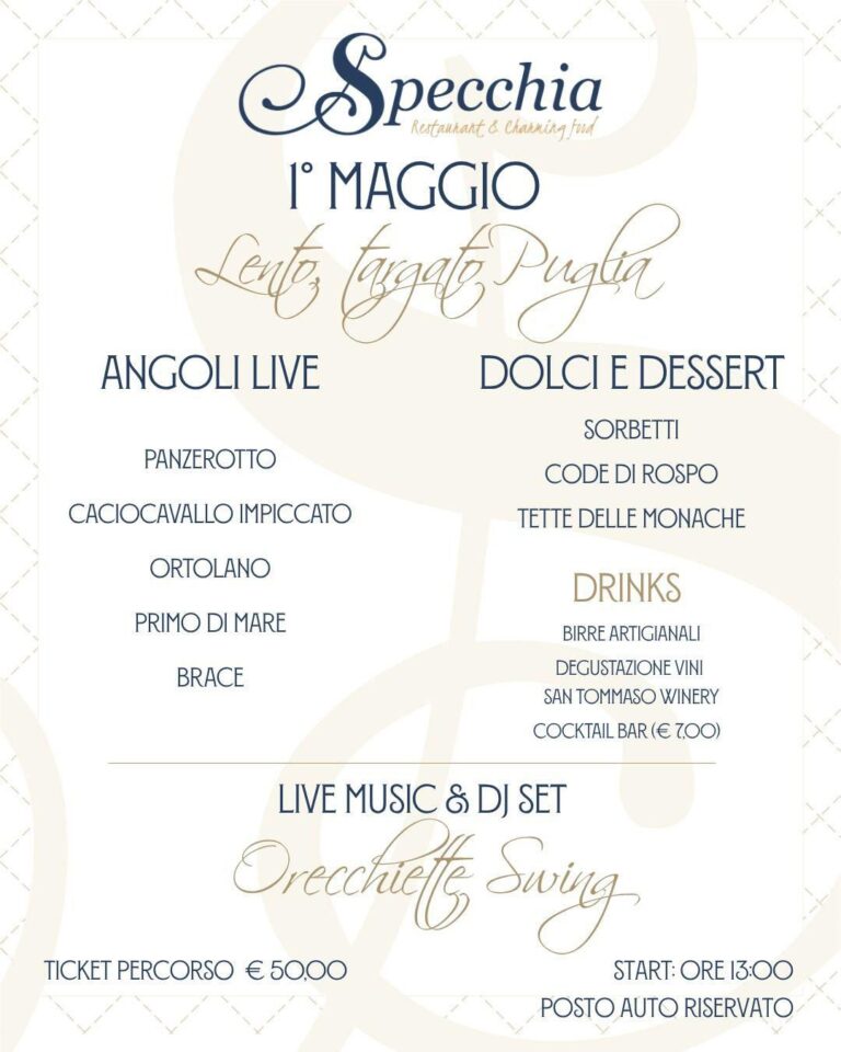 Pranzo del 1 Maggio a Polignano a Mare